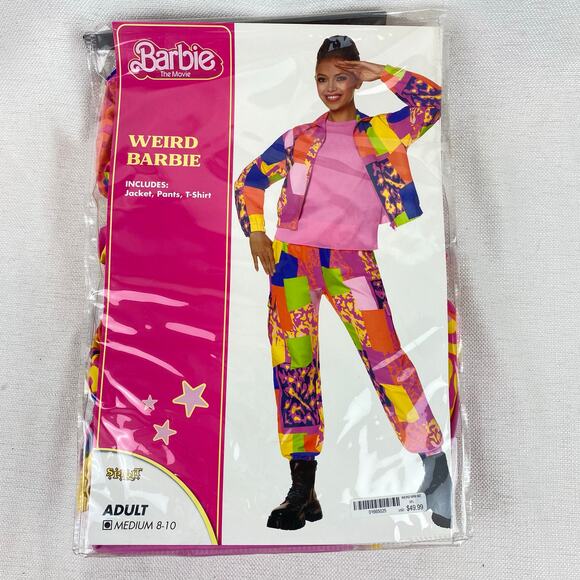 Barbie The Movie Weird Barbie Halloween Costume Adult Dress Up Medium Pink - Picture 1 of 5